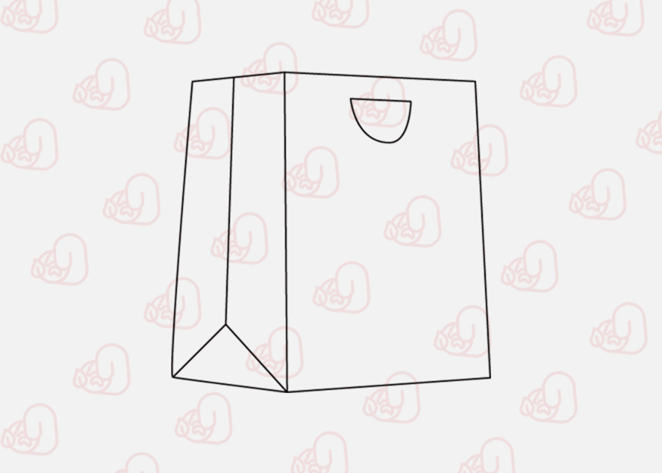 종이봉투와 D컷 모델