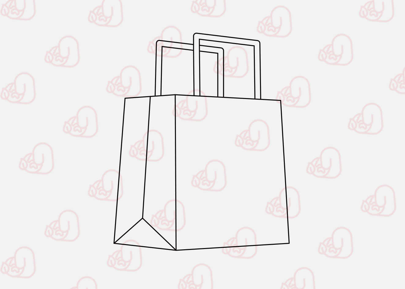 플랫 핸들 종이 가방 모델